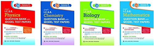 Goyal's ICSE Mathematics, Physics, Chemistry, Biology, Question Bank with Model Test Papers for Class 10 Semester 2 Examination 2022 [Paperback] GBP