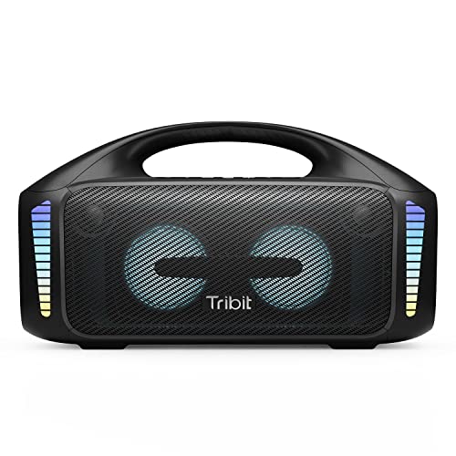 Tribit StormBox Blast Portable Bluetooth Speaker, (140W Peak) 90W Loud Stereo Sound with 30H Playtime, IPX7 Waterproof, LED Light, Wireless, XBass, BT5.3, TWS, Custom EQ, Party/Outdoor/Camping/Beach