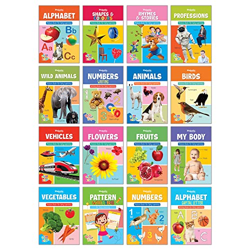 THE BOOK TREE My First Learning Picture Books and Wipe and Clean Books Set of 16 for Kids