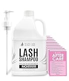 STACY LASH Eyelash Extension Shampoo 1US Gal / 128 fl.oz. / 3.78L / Eyelid Foaming Cleanser/Safe Wash for Extensions & Natural Lashes/Supplies for Professional & Home Use / 50 Aftercare Cards