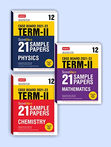 MTG Scoremore 21 Sample Papers Class 12 Term 2, Based on Term 2 Syllabus Issued by CBSE Exam 2022 (Set of 3 Books) - Physics, Chemistry, Mathematics