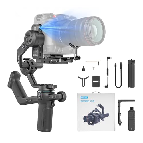 FeiyuTech SCORP-C2 Camera Stabilizer Handheld Gimbal for DSLR&Mirrorless Camera for Sony/Canon/Nikon/Panasonic/Fujifilm,Max 7.71lbs Professional 3-Axis Video Stabilizer,Official-Authorized
