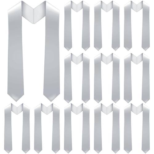 Geyoga 12 Pieces Unisex Graduation Stole Bulk Sublimation Blank Grad Sash Plain Graduate Honor Stole, 70 Inches