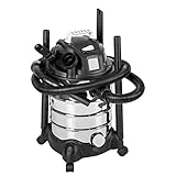 Amazon Basics Wet Dry Shop Vacuum Cleaner, 6 Gallon, 3.5 HP Stainless Steel, with Filter, Grey/Black