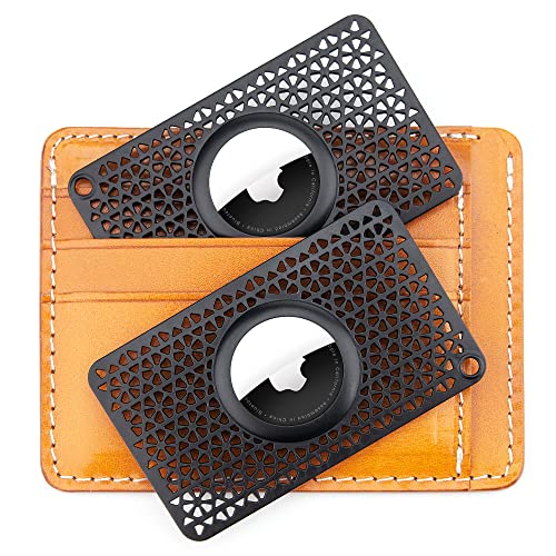 [Ultra Thin] for Airtag Wallet Holder 2 Pack, Airtag Holder, 0.1 inch Thickness, Airtag Wallet Case Slim Thin Card Case for Purse, Handbag, Backpack Wallet, Clutch (Black)