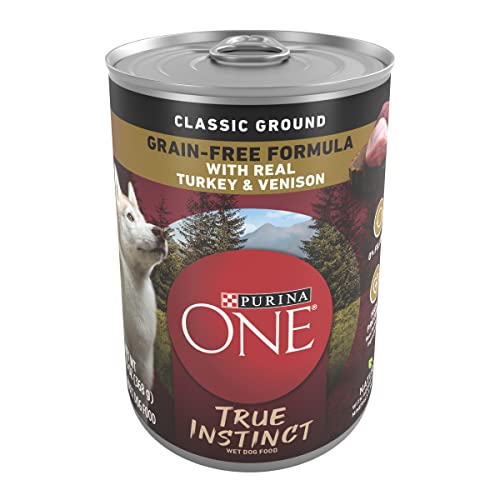 Purina One High Protein Wet Dog Food True Instinct Tender Cuts in Dog Food Gravy with Real Turkey and Venison - (12) 13 oz. Cans