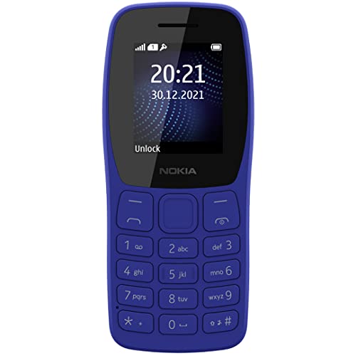 Book Cover Nokia 105 Single SIM, Keypad Mobile Phone with Wireless FM Radio | Blue