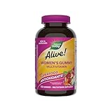 Nature's Way Alive! Women's Daily Gummy Multivitamins, 16 Vitamins & Minerals, Energy Metabolism*, Hair Skin & Nails*, Vegetarian, Mixed Berry Flavored, 150 Gummies (Packaging May Vary)