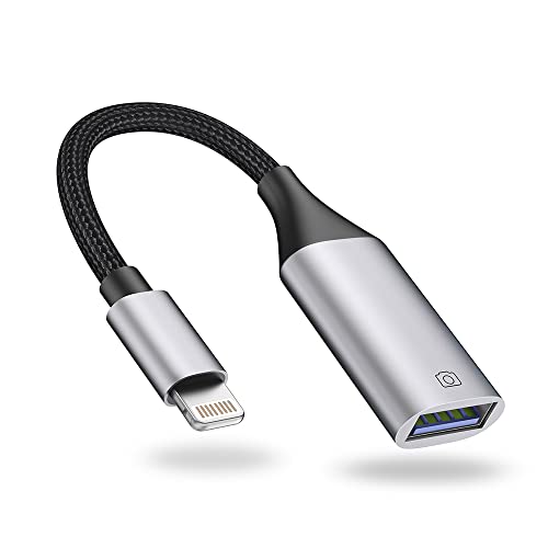 IVSHOWCO USB Camera Adapter for iPhone, Target USB OTG Cable Adapter for iPad, Support USB Flash Drive, Card Reader, Mouse, Keyboard, MIDI