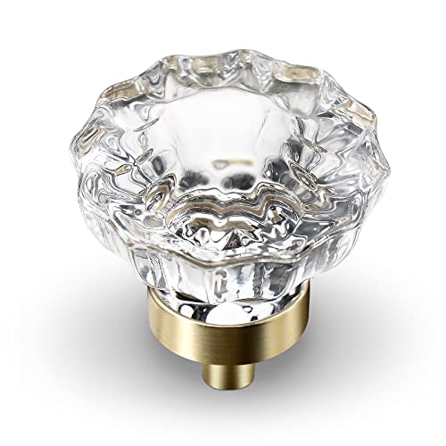 VEHCIL Crystal Cabinet Knobs， Single Hole Cabinet Hardware for Kitchen Cupboard Closet Bathroom Dresser Drawer,Exquisite Retro Lower Design