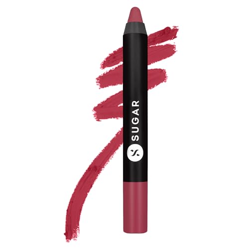 SUGAR Cosmetics Matte as Hell Lip Crayon | Lasts upto 8hrs | Water Resistent Lipstick for Women | 2.5gm - 28 Honey Rider