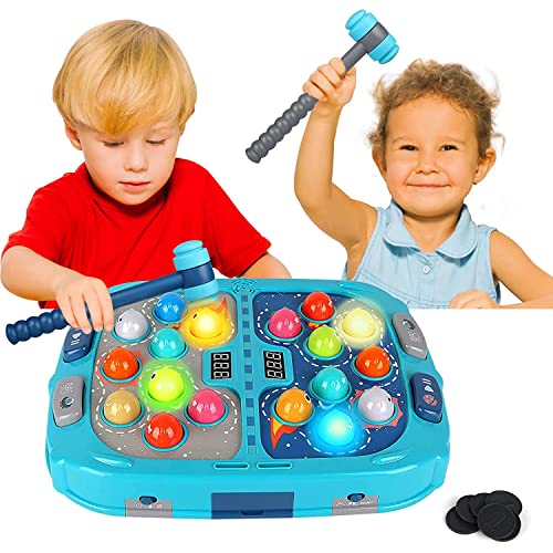 Whack A Mole Game, Toys for 3+ Year Old Boys, Learning, Interactive Educational, Early Developmental Toy with 3 Modes, 2 Hammers, Pounding Toys for Age 3 4 5 6 7 8 9+ Year Old Boys Girls Kids Toddlers