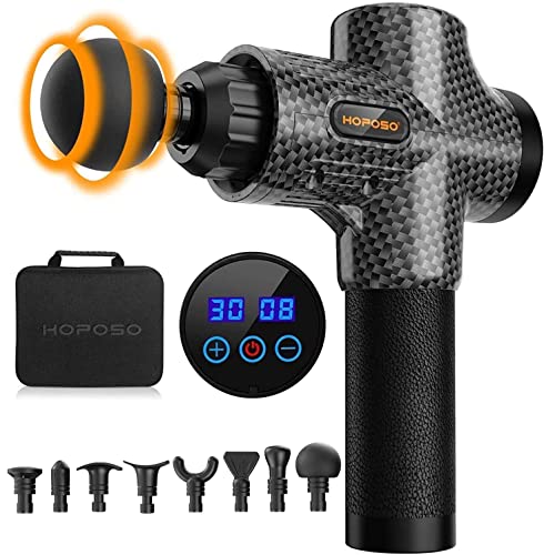 Massage Gun Powerful Portable Sports Massage Gun with 30 Speeds 8 Massage Heads, High Speed Quiet Motor Massage Gun, LCD Screen, Carry Case, Gift for Men Women