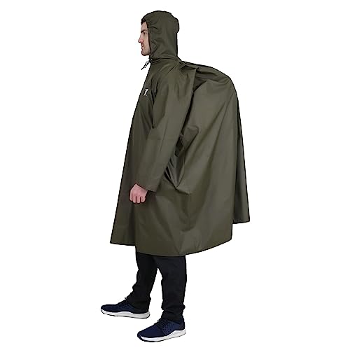 ROCKSPORT Unisex Hooded Rain Poncho for Adult,Waterproof, lightweight,Reusable& Packable, One Size Fits Most, Free Size