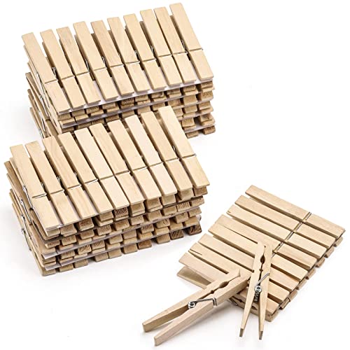 Wooden Clothespins 100pcs Wood Clothes Pins for Laundry Heavy Duty - Wood Clip for Craft