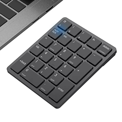 havit Bluetooth Number Pad, USB Wireless Numeric keypad 26 Keys Portable Mini Financial Accounting Rechargeable Numeric Pad for Laptop Desktop, PC, Surface Pro,Notebook