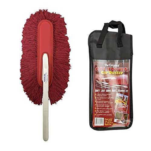 California Car Duster Plastic Handle Duster with Red Cotton Mop 73554 Quickly and Safely Removes Light Daily Dust