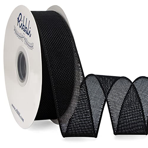 Ribbli Natural Burlap Wired Ribbon, Continuous 20 Yard,