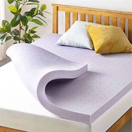 Mellow Ventilated Memory Foam Mattress Topper, Soothing Lavender Infusion, CertiPUR-US Certified