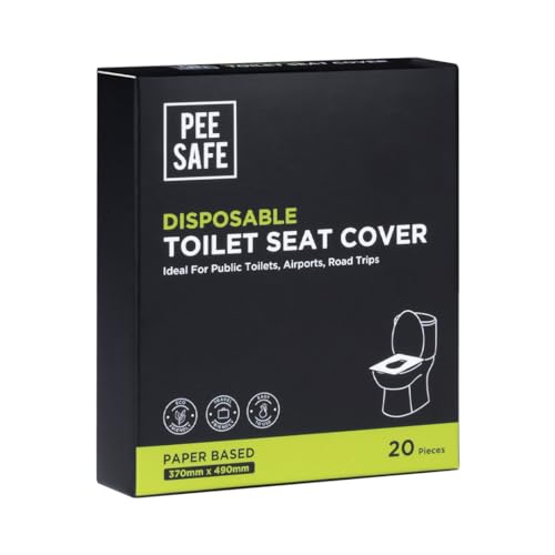 Pee Safe Disposable Toilet Seat Covers – Travel-Friendly | Portable Toilet Seat Cover | Environmentally Friendly | Pack of 20
