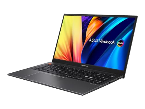 ASUS VivoBook S 15 OLED Slim Laptop, 15.6” FHD OLED Display, Intel Evo Platform, Intel Core i5-12500H CPU, 8GB RAM, 512GB SSD, Windows 11 Home, Indie Black, K3502ZA-DS51