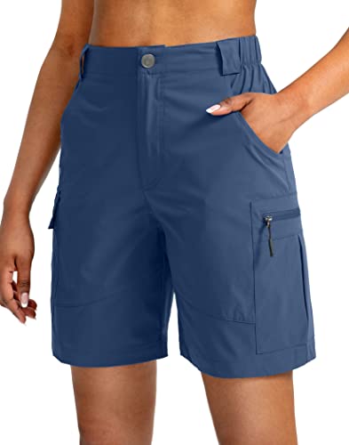 Viodia Women's 7" Hiking Cargo Shorts with Pockets Quick Dry Lightweight Shorts for Women Golf Casual Summer Shorts