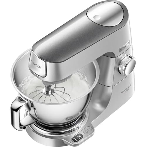 Kenwood KVC85.124SI Chef Baker Multi-Function Food Processor, Baking Processor, Silver, 2 Bowls, 5 L and 3.5 L, 1200 W, Built-in Scale 6 kg