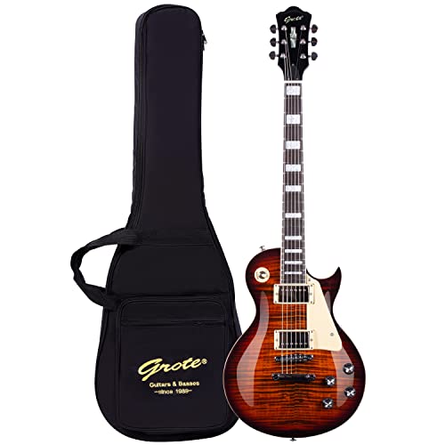 Grote Electric Guitar Solid Body LPYS-006 Maple Neck, Stainless Steel Frets, Ideal for All Levels, with Gigbag…