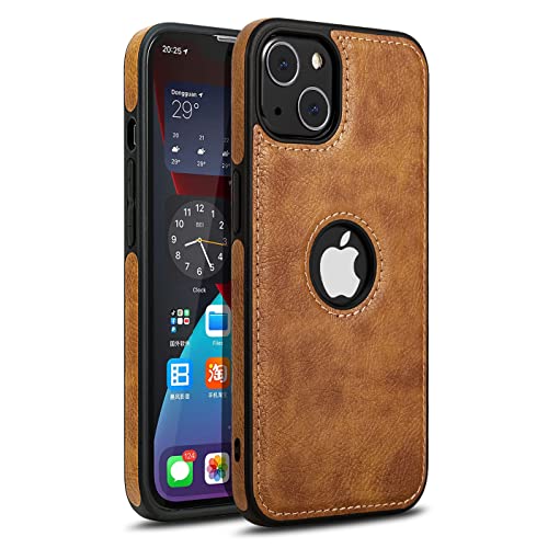 Book Cover Pikkme iPhone 13 Back Cover | Flexible Pu Leather | Full Camera Protection | Raised Edges | Super Soft-Touch | Bumper Case for iPhone 13 (Brown)