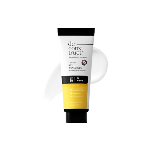Deconstruct Face Gel Sunscreen SPF 50 + and PA+++ | Gel based sunscreen for oily, combination skin, normal skin | Broad spectrum sunscreen, No White Cast, Lightweight - 50g