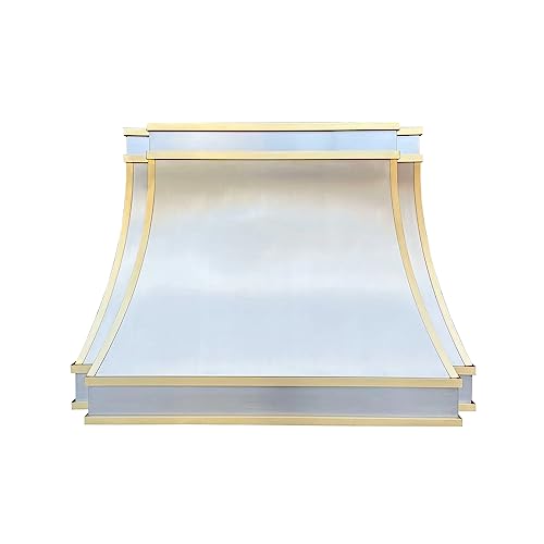 SINDA Classic 16 Gauge Metal Kitchen Range Hood with High Airflow Centrifugal Blower, Stainless Steel Vent with Liner and Internal Motor, SRH33-4TRW3030R, 30"Wx30"H, Brushed Stainless Steel
