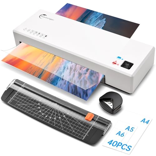 Buyounger Laminator, Laminator Machine with 40 Laminating Pouches, 9 Inches Laminator with Paper Cutter Corner Rounder for Home School Office Use