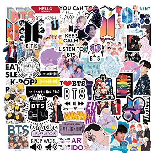 CodersParadise 60-Piece K-Pop Vinyl Stickers | Aesthetic, Waterproof, Self-Adhesive & Residue-Free Stickers for Laptop, Journal, Diary, Guitar & Mobile Case (5.1 x 7.6 x 5.1 cm)