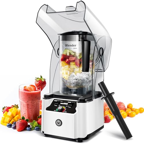 WantJoin Quiet Blender - Kitchen Blender with Soundproof, 2.5 HP Copper Motor, 80oz Jar, Multifunctional Silent Blenders for Smoothies, Juice, Soups, Sauce, w/ 15 Speeds, Stainless Steel 6-blade Combo