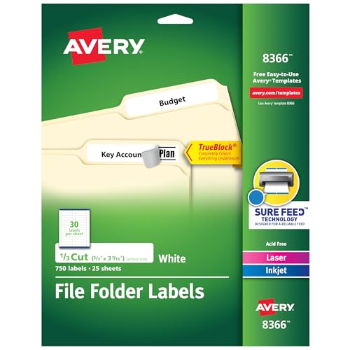 Avery File Folder Labels with Permanent Adhesive