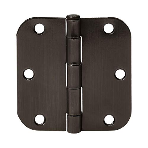 Amazon Basics Rounded 3.5 Inch x 3.5 Inch Door Hinges, Oil Rubbed Bronze, 72 Count (Pack of 1)