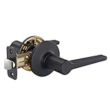 Amazon Basics Manchester Reversible Handed Door Lever, Passage, Keyless, Matte Black, 6-Pack