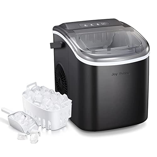 Book Cover Ice Maker Countertop with Handle,9 Cubes Ready in 6 Mins,26Lbs/24H, Portable Ice Machine with Basket and Scoop, for Home/Kitchen/Camping/RV