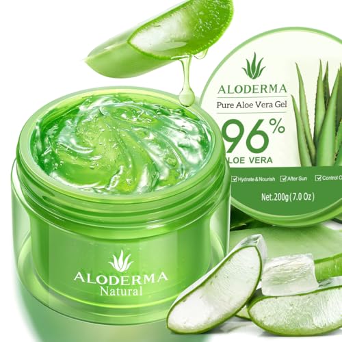 Aloderma Organic Pure Aloe Vera Gel Made with 96% USDA Organic Aloe Vera - 200g