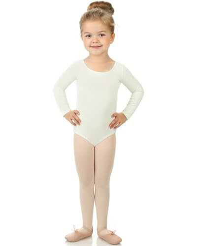Elowel Pajamas Gymnastics Leotards for Girls - Long Sleeve & Scoop Neck Leotard for Girls Dance