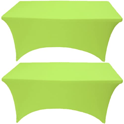Gowinex 2 Pack Spandex Tablecloth Stretch Fitted Table Cover for Rectangular Table Event, Wedding, Banquet and Parties