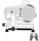Meat Slicer 340WHome Use and for Commercial 10-inch Electric Food Slicer with Chromium-plated Steel Blade and Built-in Sharpening Stone Easy to Clean Adjustable Thickness Cuts Meat Bread and Cheese