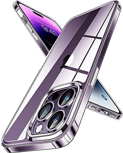 Amozo Designed for iPhone 14 Pro Cover | Ultra Hybrid Drop and Camera Protection Back Cover Case for iPhone 14 PRO (TPU + Polycarbonate | Crystal Transparent)
