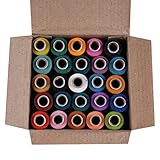 SANWALSA Delta 2 PLY Polyester Sewing Thread Box (300 Meters Each- Set of 25 Tubes) - Multicolored (Dark Shade) Thread Spools