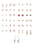 Zaveri Pearls Set of 25 Gold Tone Classy Contemporary Studs & Hoop Earrings For Women-ZPFK14668