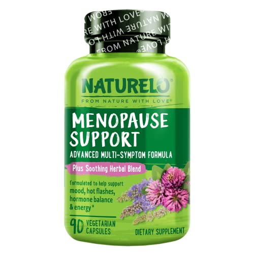 NATURELO Menopause Supplements for Women, Herbal Blend with Black Cohosh for Menopause Hot Flashes Advanced Estrogen Multi-Symptom Formula 90 Capsules