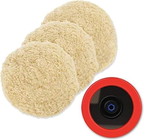 Wool Polishing Pads, SPTA 100% Natural Wool Buffing Pad with Hook & Loop Backing