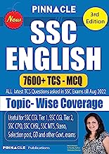 SSC English TCS 7600+ MCQ Topic wise Book with the detailed explanation I 3rd edition
