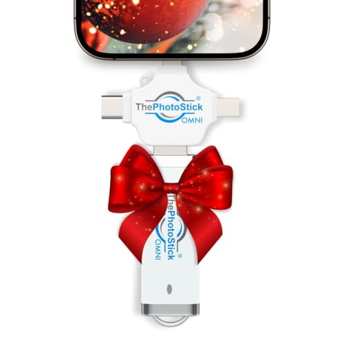ThePhotoStick® Omni 64GB USB Flash Drive & Memory Stick – Photo & Video Backup for iPhone, Android, Mac & PC – Multiport Connection to Easily Store & Transfer Files