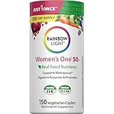 Rainbow Light Multivitamin for Women 50+, Vitamin C, D & Zinc, Probiotics, Women’s One 50+ Multivitamin Provides High Potency Immune Support, Non-GMO, Vegetarian, 150 Tablets